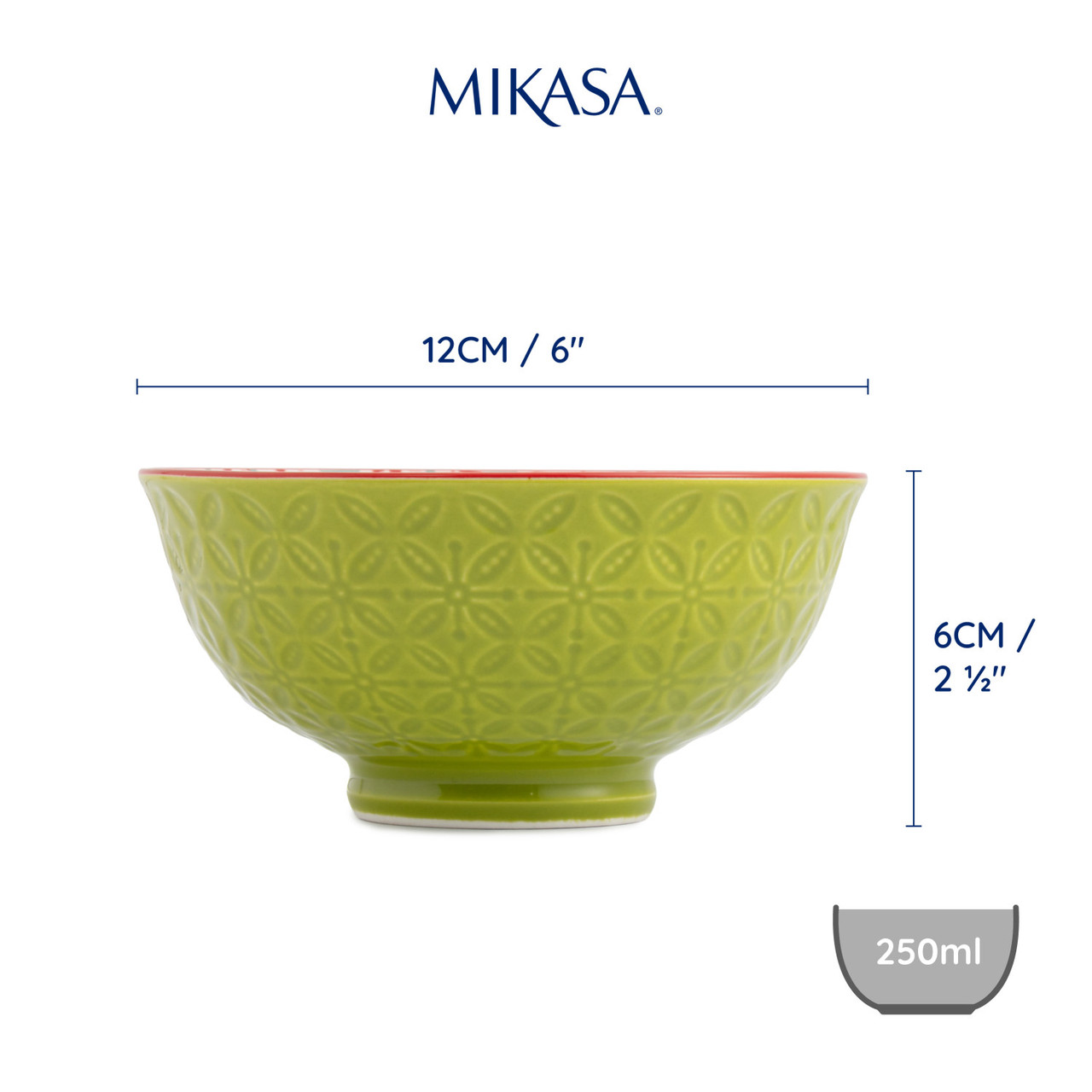 Miska Mikasa 12 cm zeleno-modrý geometrický vzor, 250 ml, kamenina7